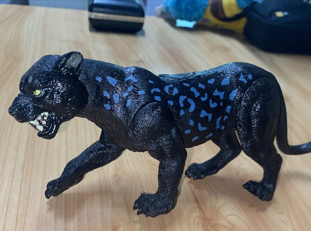 Chap Mei Black Panther Figure Wild Park Animals Realistic Clawing Action Works
